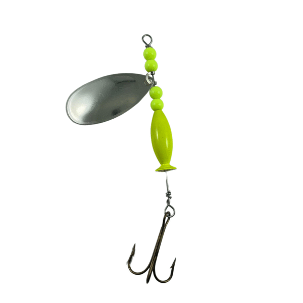 French Nickel Size 4 Spinner Blade Steelhead Chartreuse Lure
