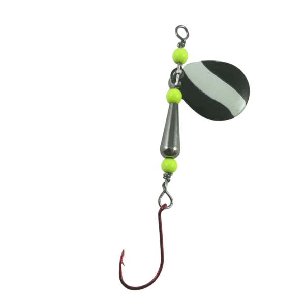 Trout Lure Black White Colorado Lure Chartreuse Beads